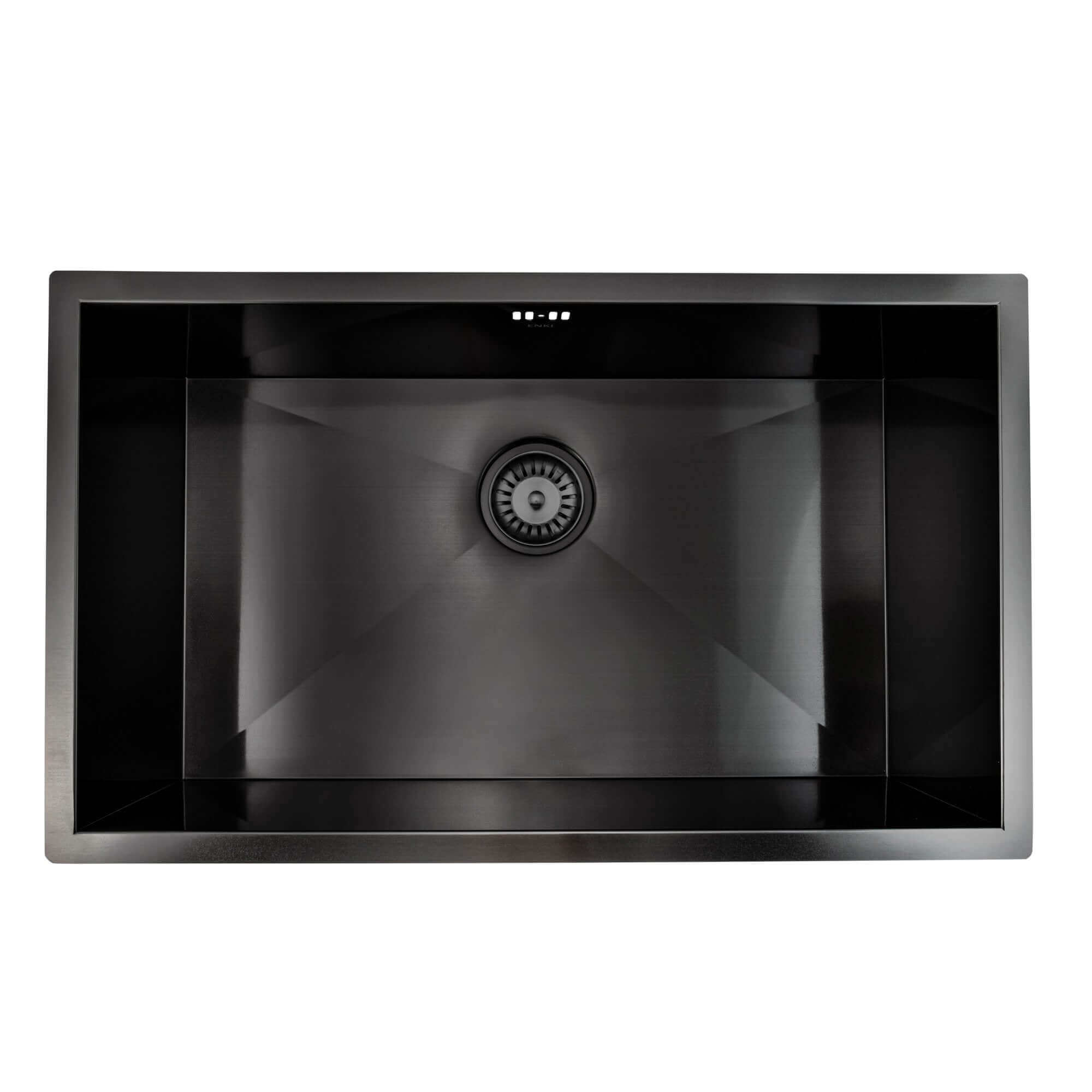 Buy Bali 760mm x 455mm 1.0 bowl undermount or topmount kitchen sink with overflow - gunmetal grey stainless steel Online UK | HOUSE OF ENKI